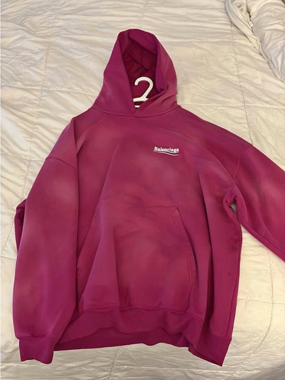 Balenciaga Unisex Hoodie in Deep Magenta